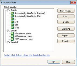 Custom probes panel